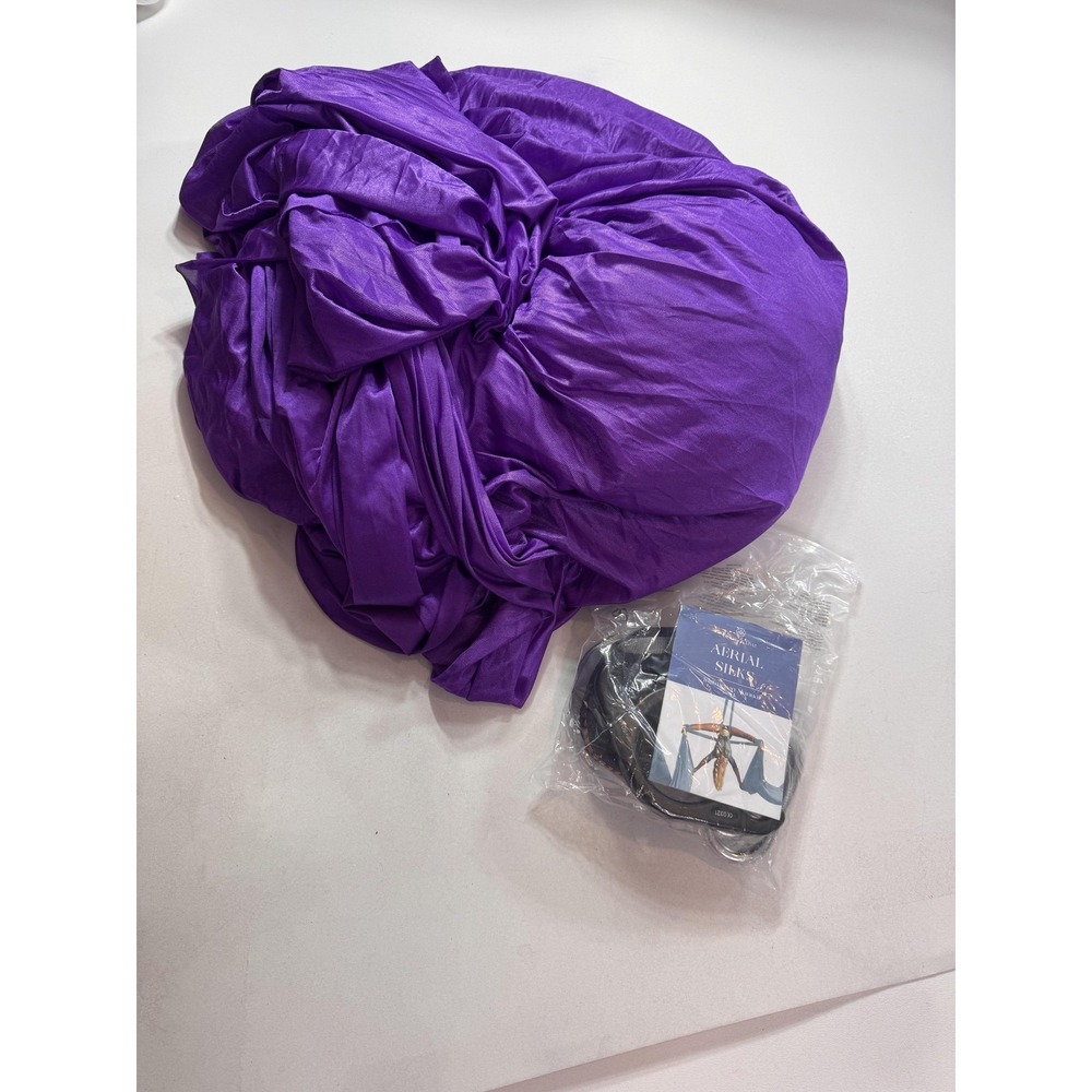 Aum Active Aerial Silks Set Purple Yoga Hammock Hardware Kit Home Training